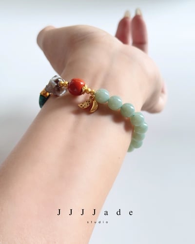 T334 祈印 | 和田玉且末藍手串7