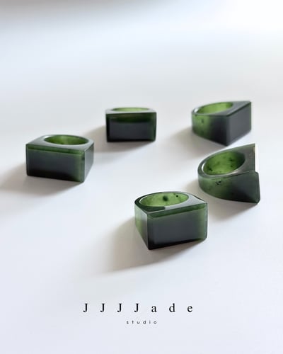 #448~452 斫 | 和田玉碧玉戒指1