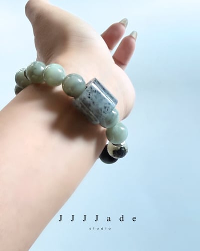 T332 弋川 | 和田玉青花手串8