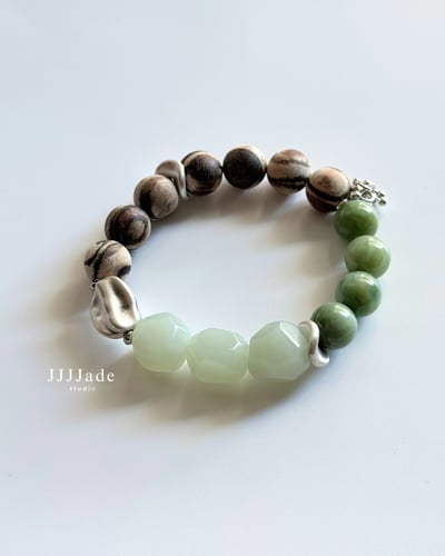 T295 絮語 | 和田玉印尼貢木手串1