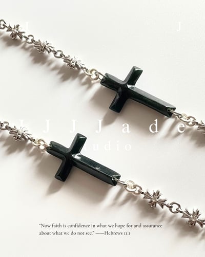 X42 奧瑟 |十字架手鍊 |黑青15