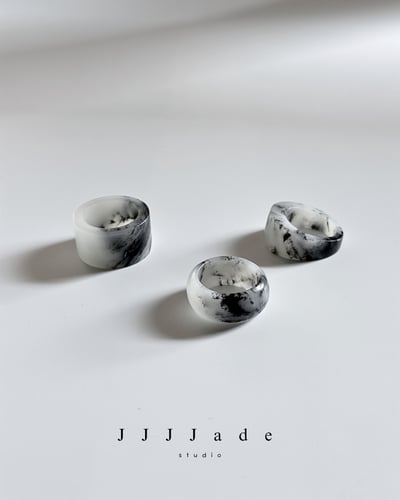 #456~458 淬跡 | 和田玉青花戒(可定製)1