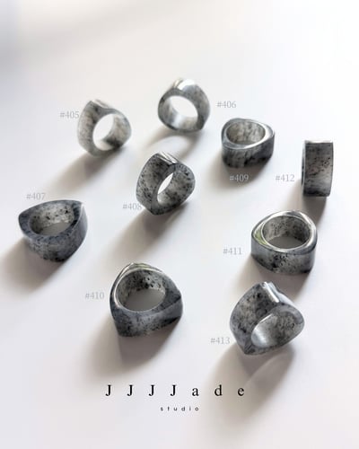 #405~416渢映| 和田玉籽料青花三角戒指20