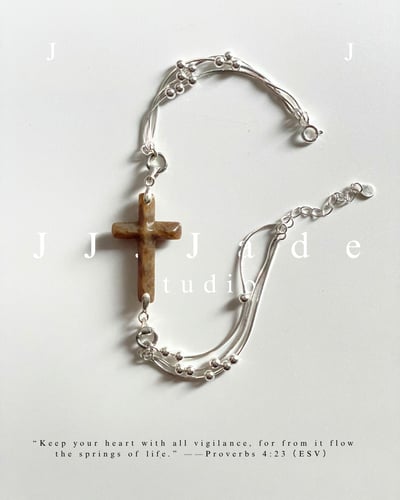 X43 44 45 赫瑪 |十字架手鏈 | 豹紋糖18