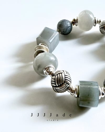 T316  霧域 | 和田玉烟紫手串3