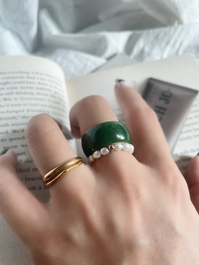 #144   綠蘊 碧玉 港碼17 內徑18.2mm5