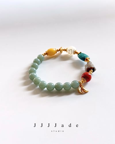 T334 祈印 | 和田玉且末藍手串2