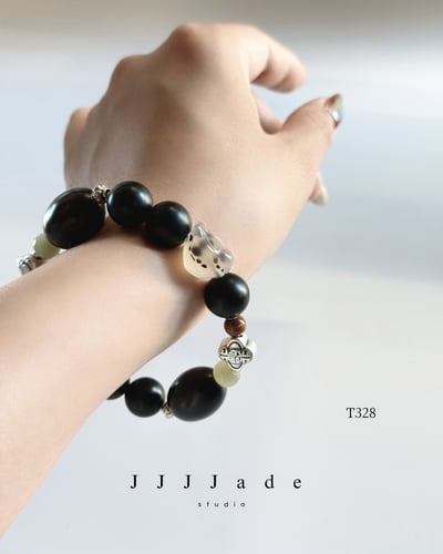 T327 T328 墨翁 | 和田玉墨玉手串11