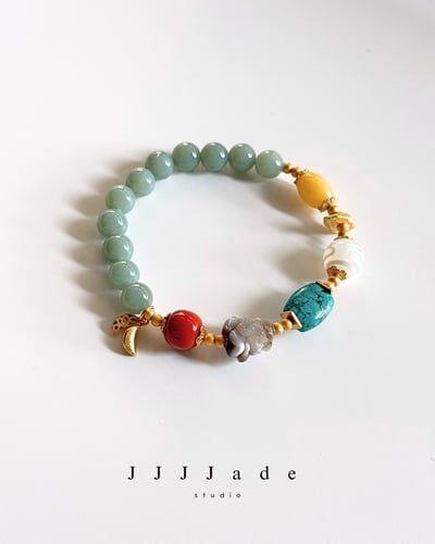 T334 祈印 | 和田玉且末藍手串3