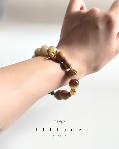 T329 瑱珀 | 和田玉糖白手串14