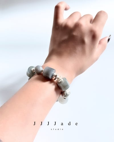 T316  霧域 | 和田玉烟紫手串7