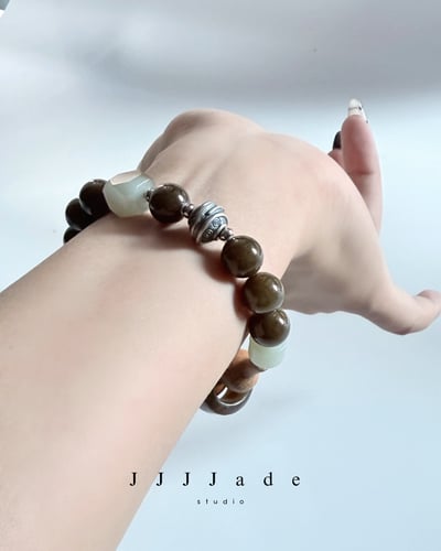 T348 醇若 | 和田玉老紅糖手串8