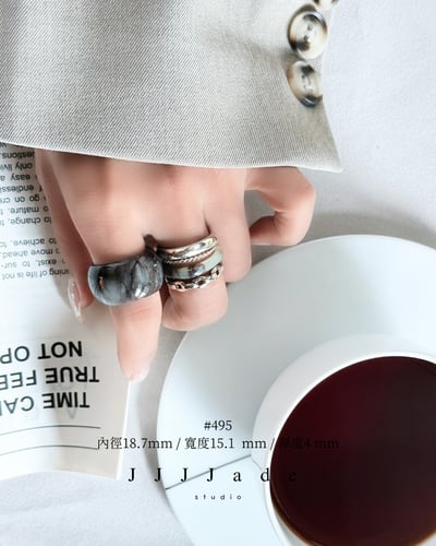 #494~#500 蘼茈 | 和田玉飄紫高桶戒7