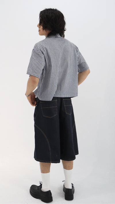 復古格紋BOXY襯衫3