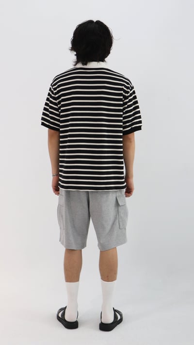 撞色領條紋POLO衫6