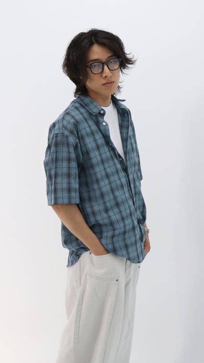 Old days 格紋寬襯衫1