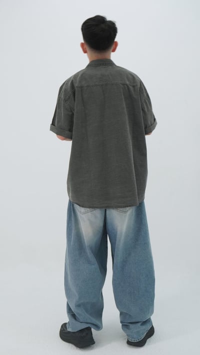 厚磅落肩工裝襯衫6