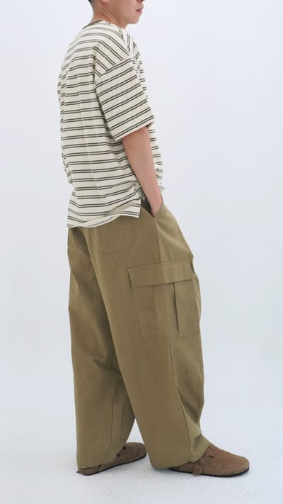 街頭厚磅抽繩寬褲5