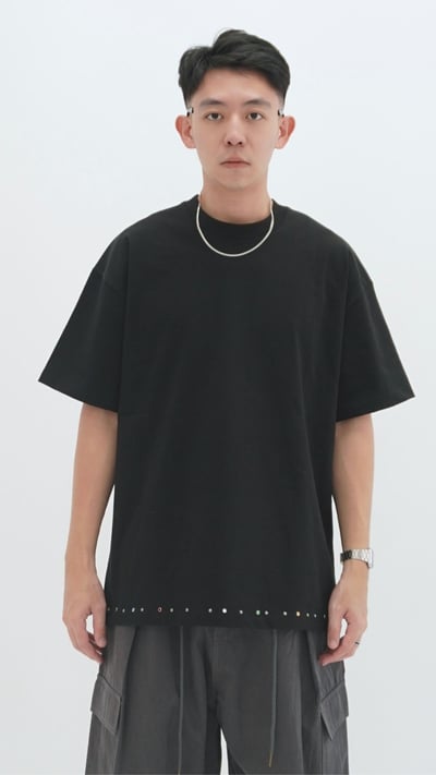 釘飾街頭寬版TEE3