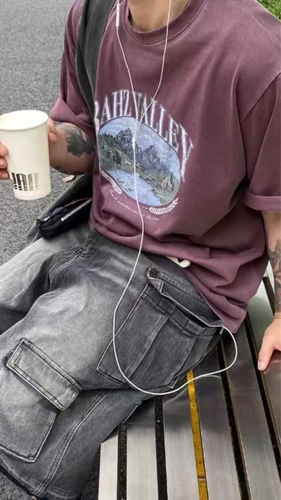 仿舊水洗街頭TEE5