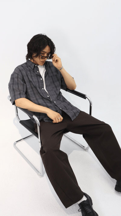 Old days 格紋寬襯衫4