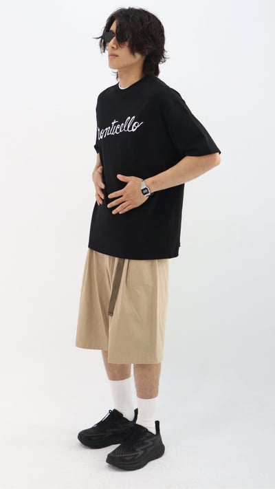 輕垂西裝七分寬短褲3