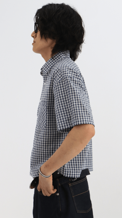 復古格紋BOXY襯衫2