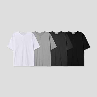 舒適開襟圓領素T9