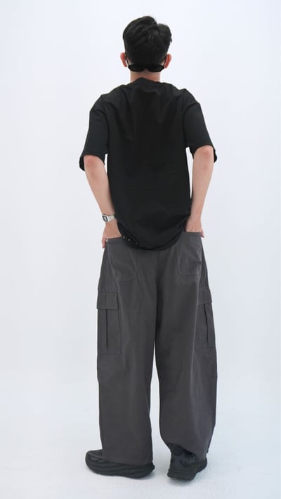 街頭厚磅抽繩寬褲2