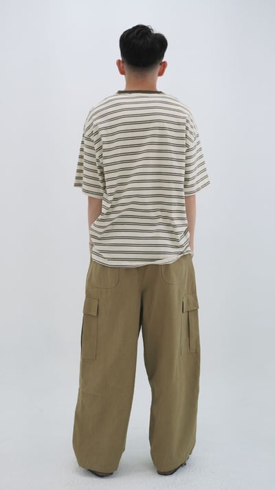 日系落肩條紋TEE4