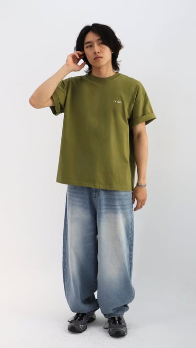 苔原綠簡約文字TEE1