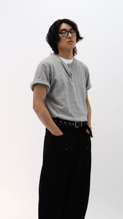 蜂巢布紋亨利衫2