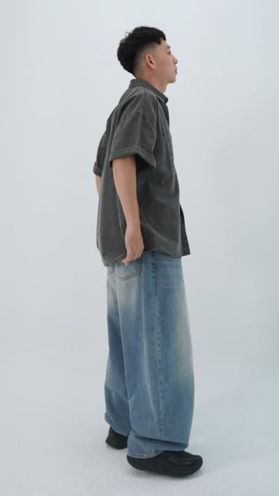 厚磅落肩工裝襯衫7