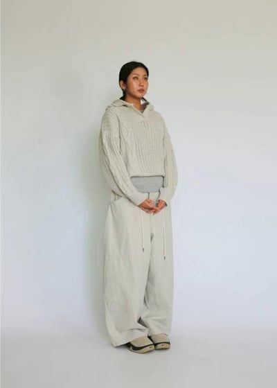 Cream Drift Drawstring Pants5