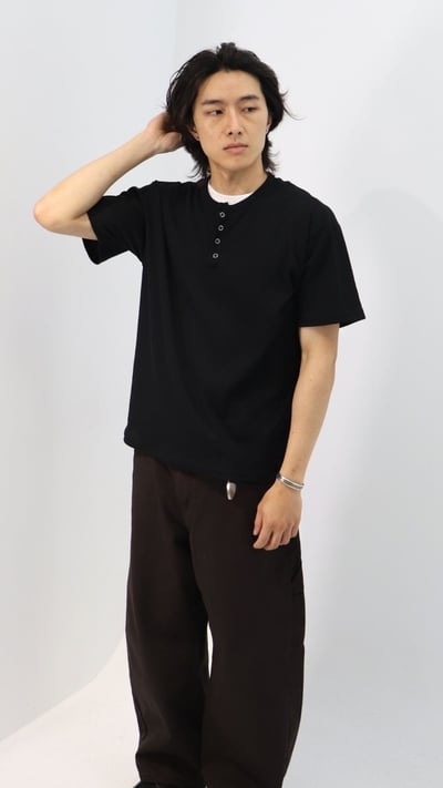 蜂巢布紋亨利衫4