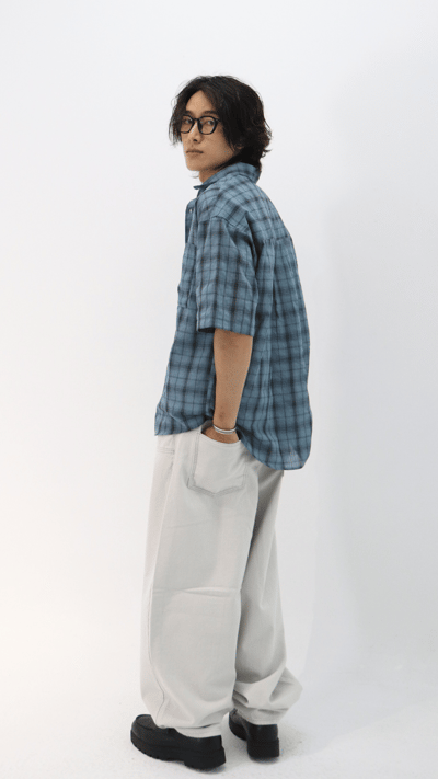 Old days 格紋寬襯衫3