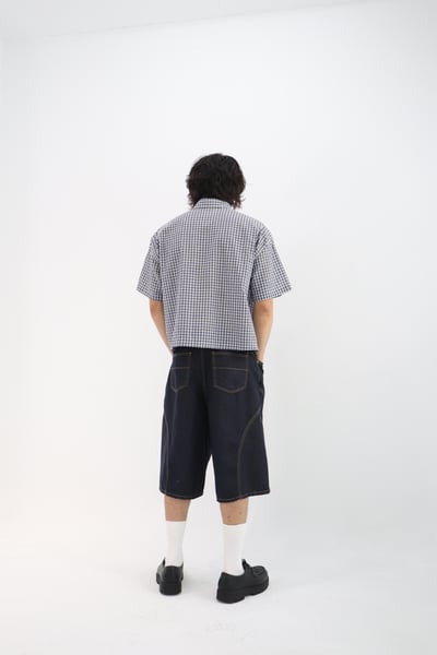 車線單寧牛仔寬短褲6