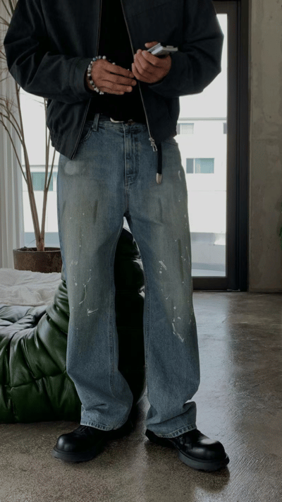 Splash-ink Straight Pants1