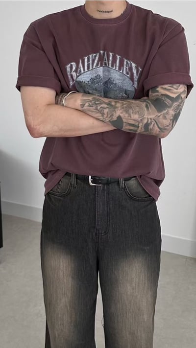 仿舊水洗街頭TEE6