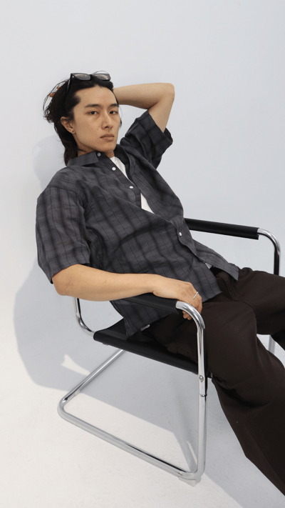 Old days 格紋寬襯衫5