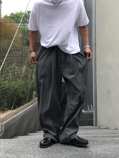 休閒鬆緊線條西裝寬褲5