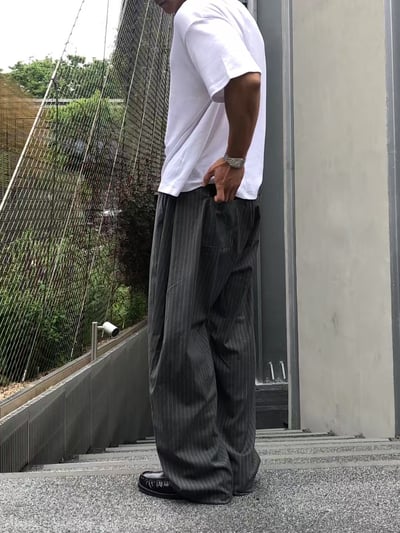 休閒鬆緊線條西裝寬褲7