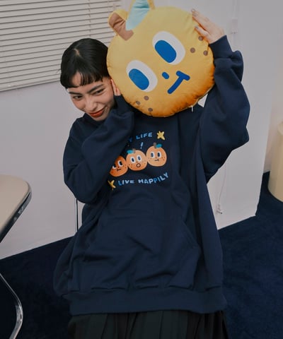 桔利好朋友 連帽tee / 深藍1