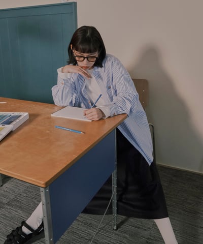 桔利小標 寬版條紋襯衫24