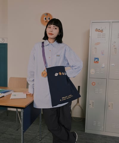 桔利小標 寬版條紋襯衫20