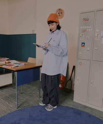 桔利小標 寬版條紋襯衫7