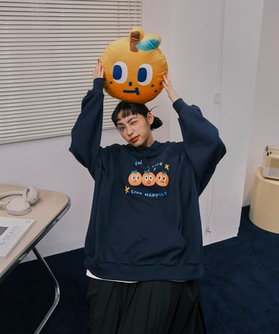 桔利好朋友 連帽tee / 深藍10