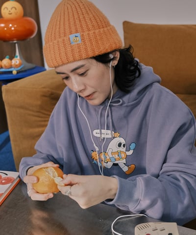 桔利小標 桔色毛帽21