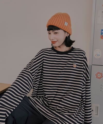 桔利小標 桔色毛帽10