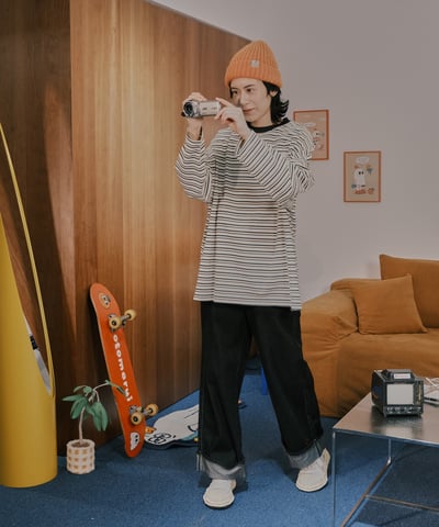 桔利小標 桔色毛帽18